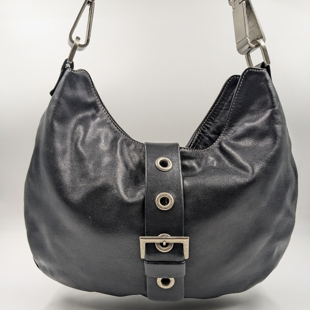 Luis Esteve Black Leather Hobo bag made in Spain.